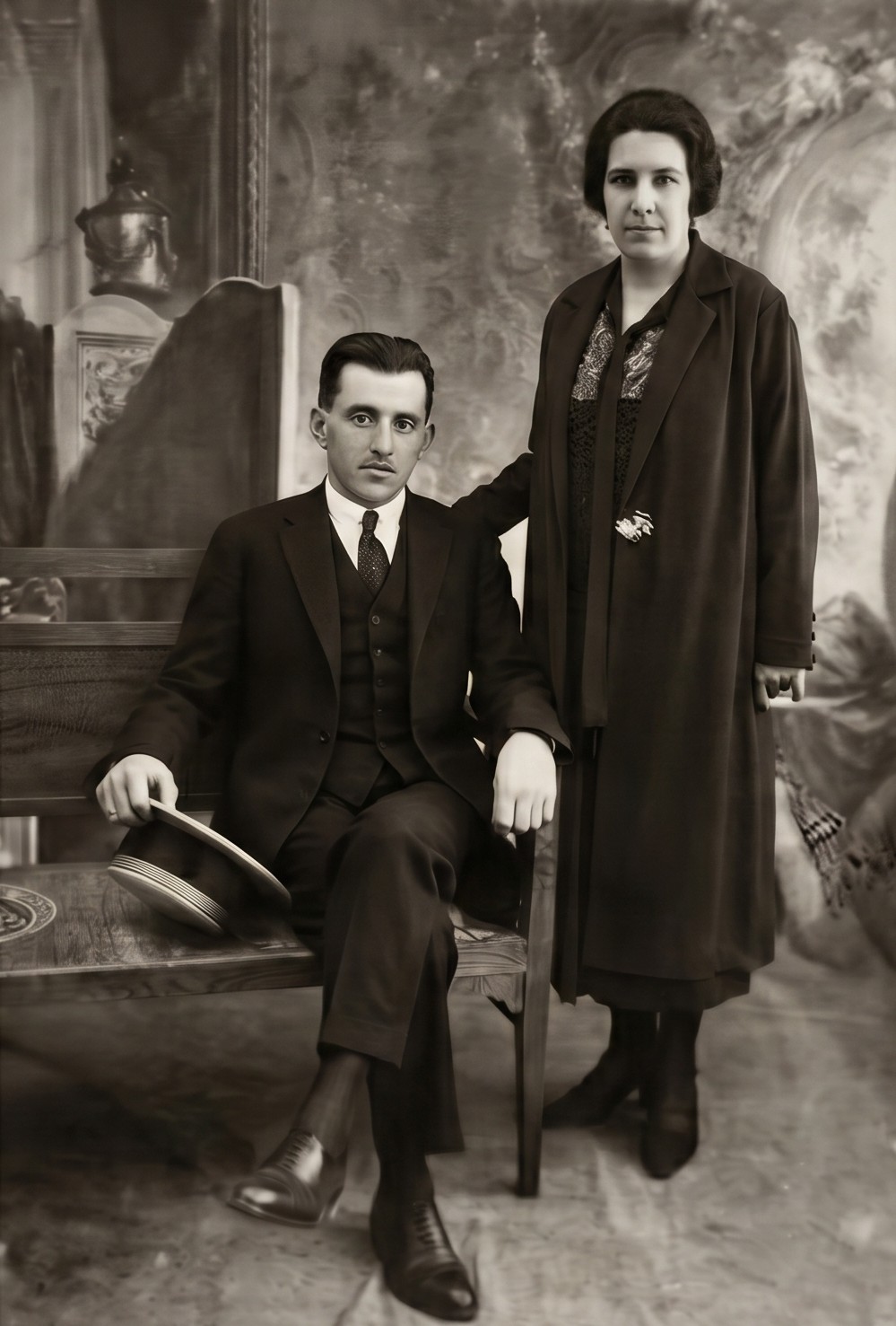 Familiares de los Granadeiro en el palacete