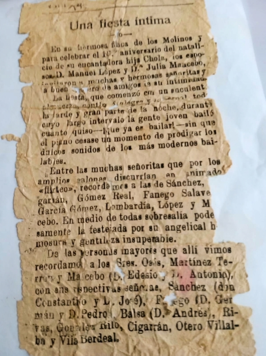 Nota periodística sobre el Chalet do Granadeiro