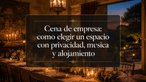 Cena de empresa en Santa Emilia con titulo centrado