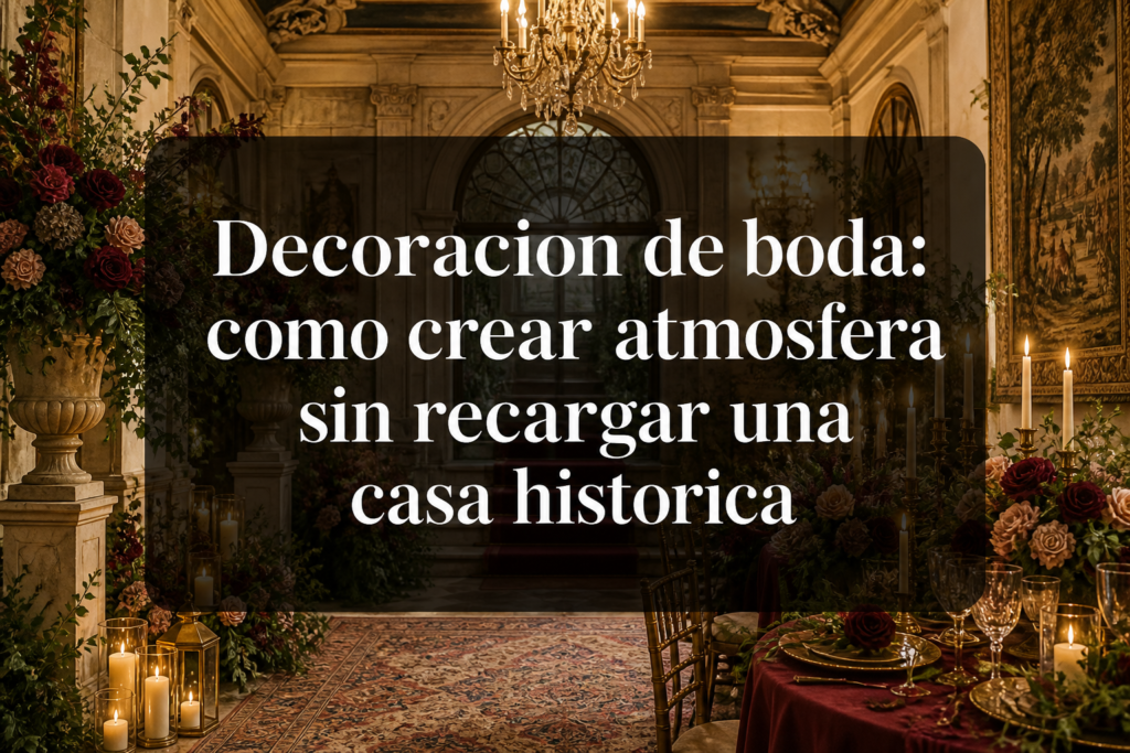 Decoracion de boda con titulo centrado para compartir