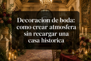 Decoracion de boda con titulo centrado para compartir