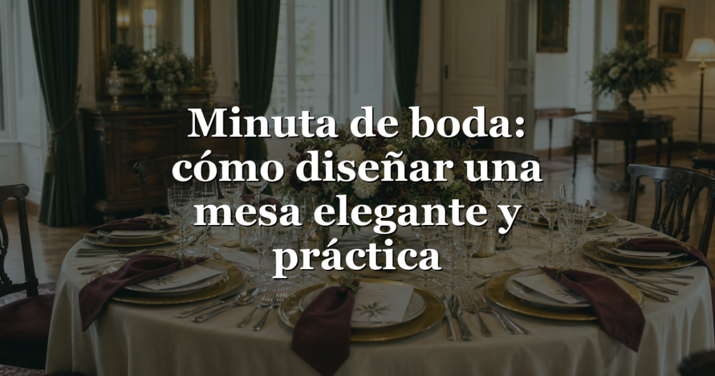 Minuta de boda en una mesa elegante de Santa Emilia