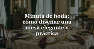 Minuta de boda en una mesa elegante de Santa Emilia