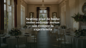 Seating plan de boda en salon historico
