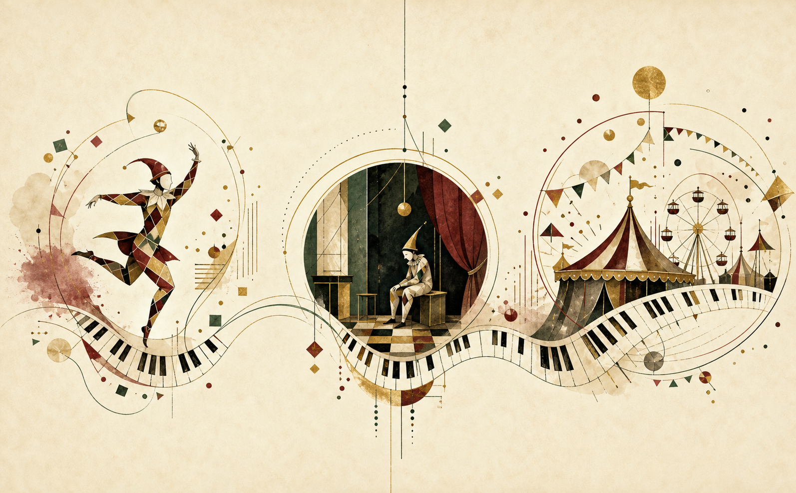 Esquema visual de tres energías musicales de Petrushka