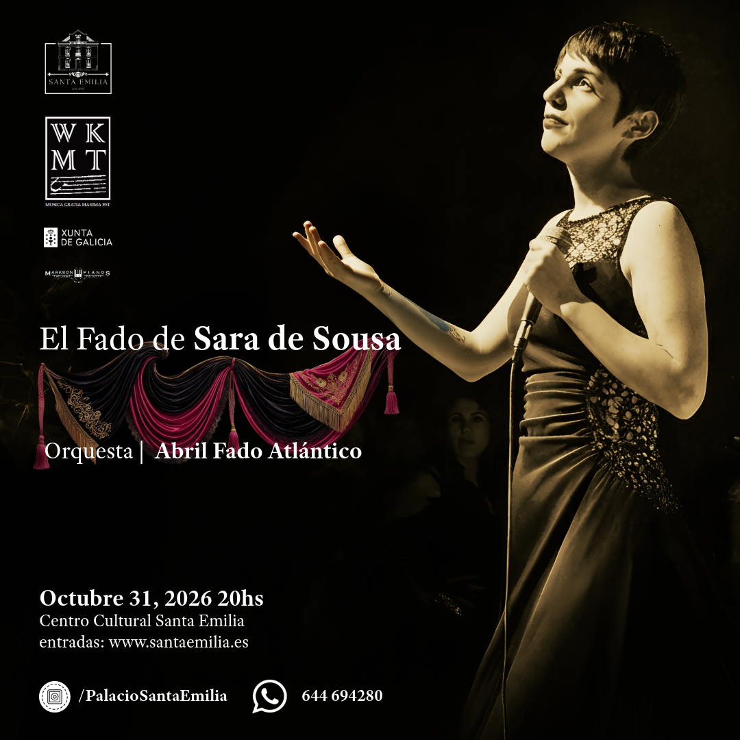 Sara de Sousa en la imagen oficial del concierto de fado de Santa Emilia