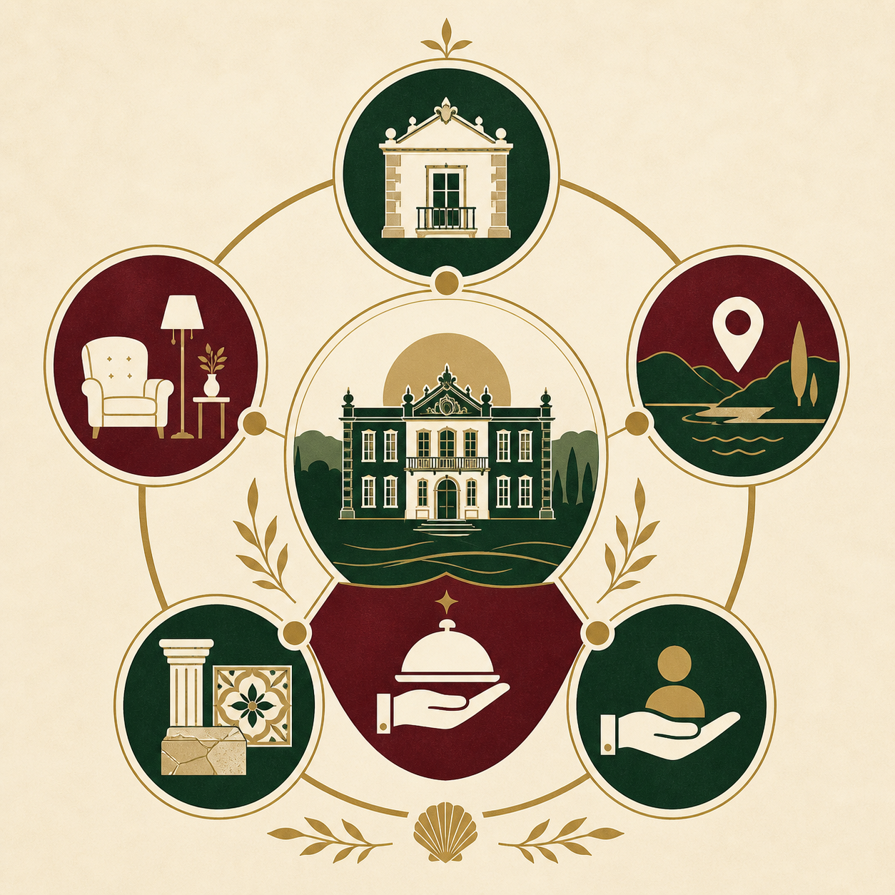 Esquema visual de criterios para elegir un hotel con historia