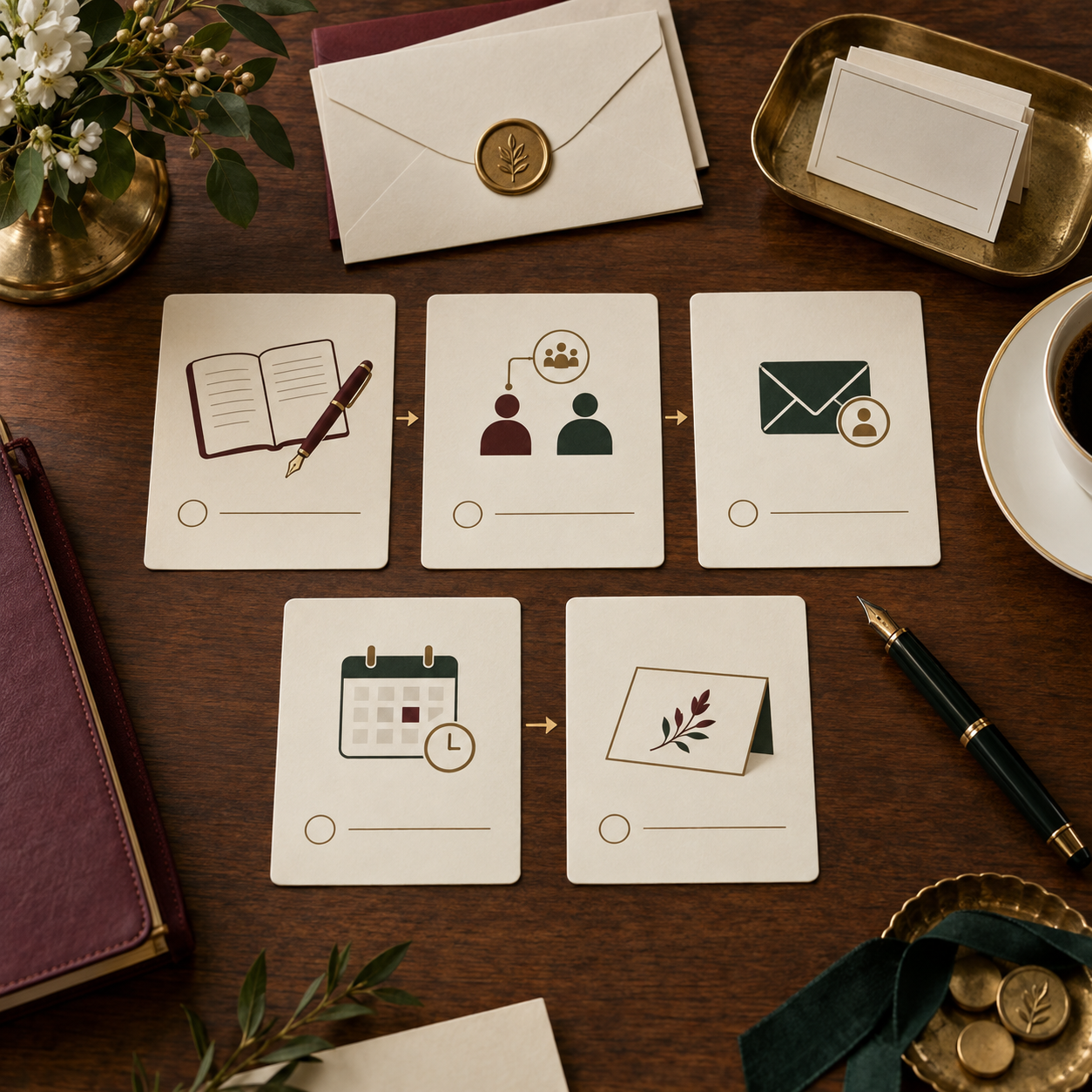 Tarjetas visuales para seguimiento de contactos empresariales