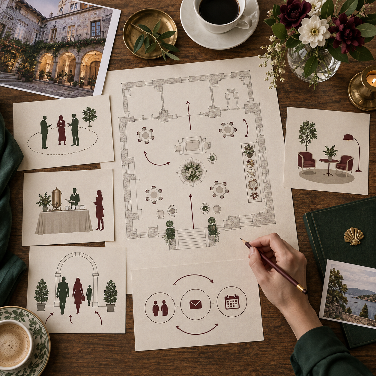 Plano visual para organizar un networking empresarial