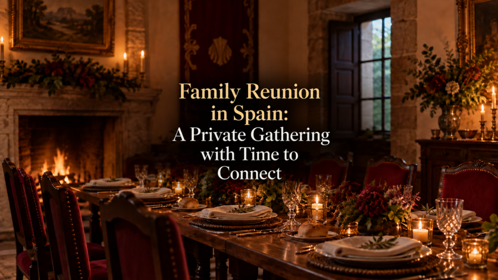 Family Reunion in Spain article title over a warm dining-room scene