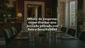 Offsite de empresa en Santa Emilia con título centrado