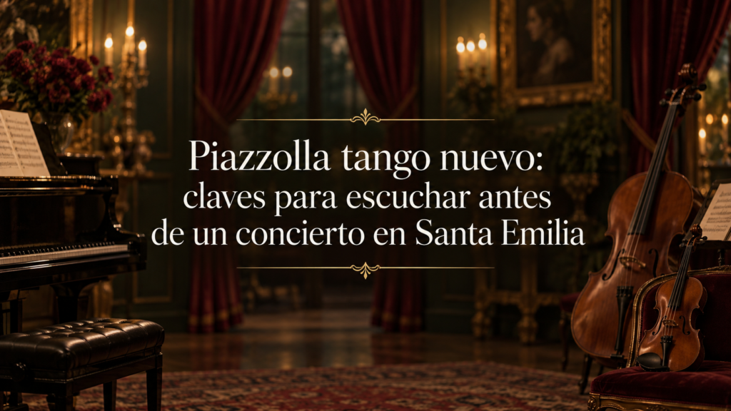 Título del artículo sobre Piazzolla tango nuevo en Santa Emilia