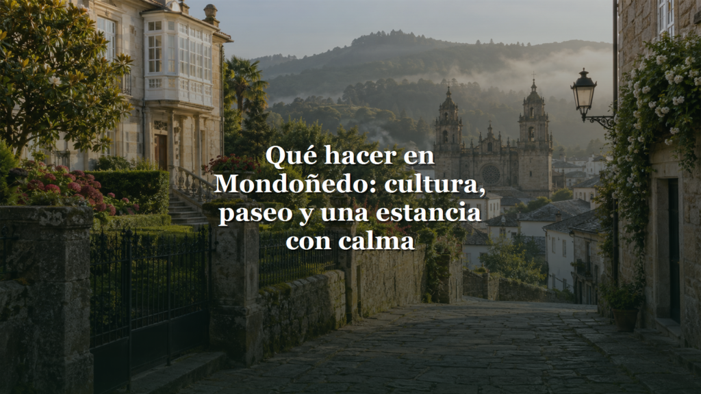 Qué hacer en Mondoñedo article title over a Santa Emilia and Mondoñedo view