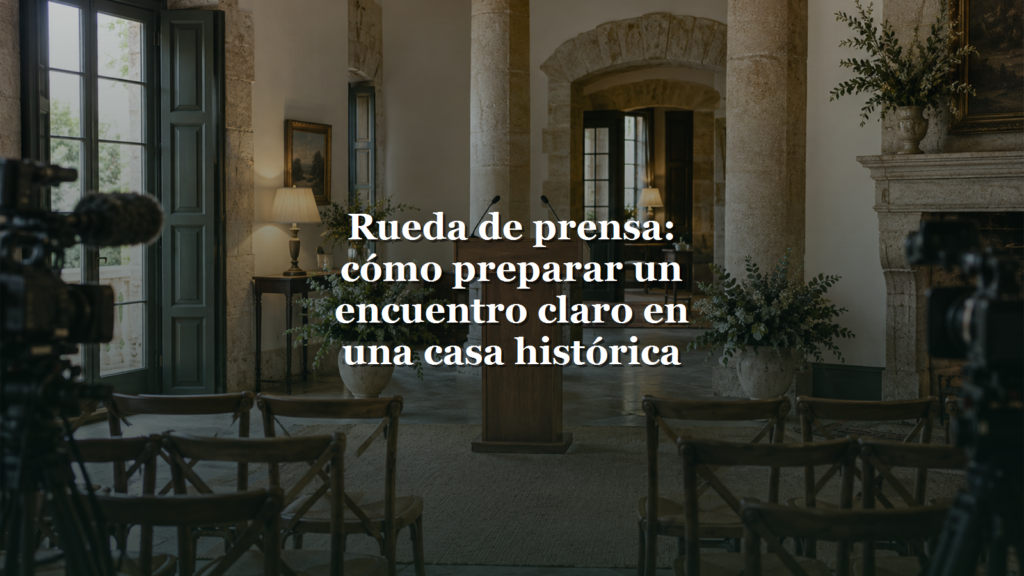 Rueda de prensa en Santa Emilia con el título centrado